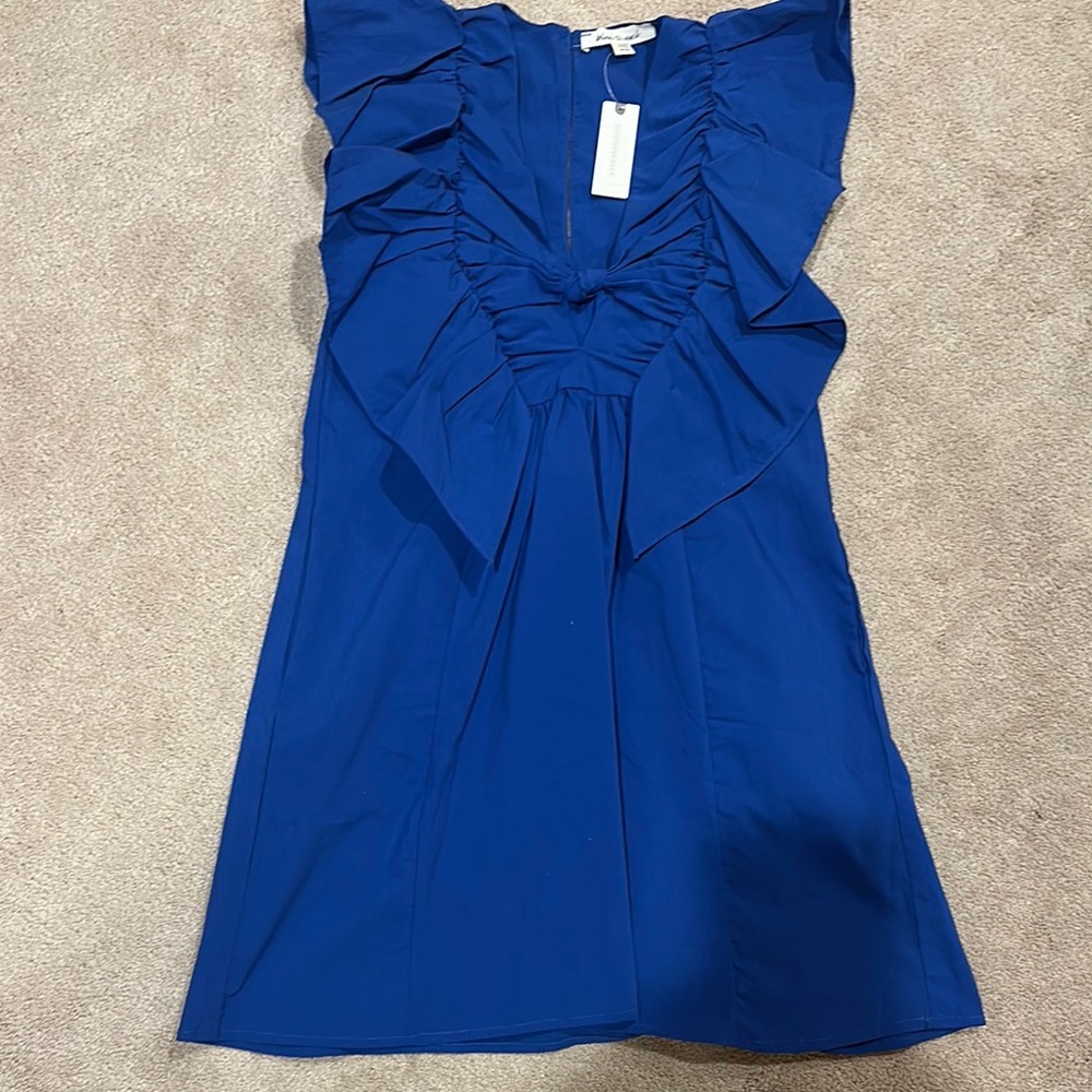 Elegant Blue Ruffle Dress